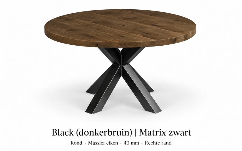 Ronde eiken eettafel 40 mm &ndash; zelf samenstellen